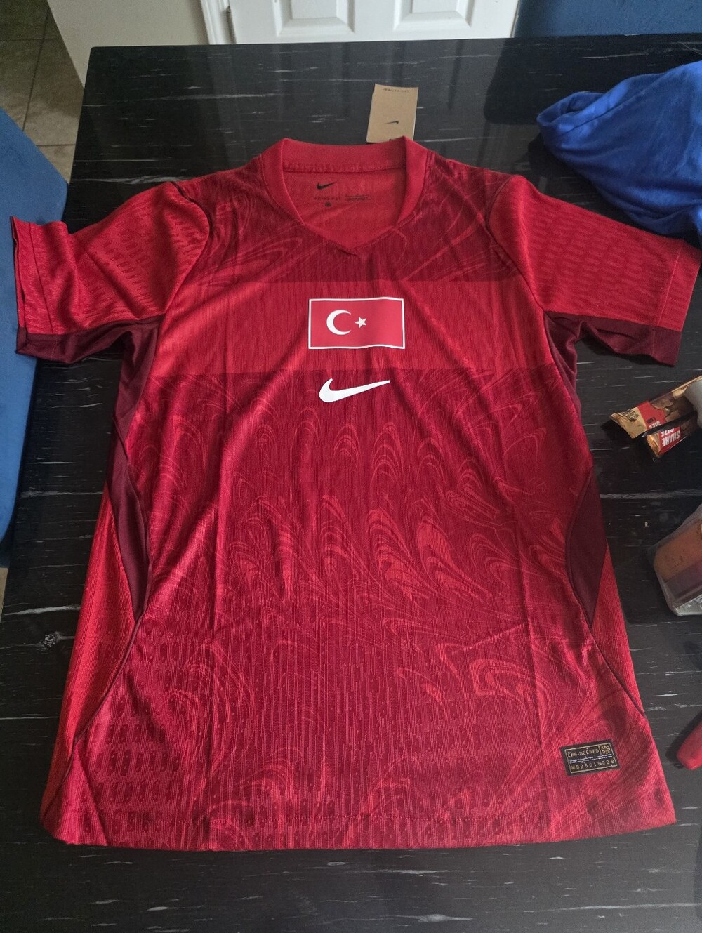 Nike Men’s Red Turkey Soccer Jersey with White Swoosh